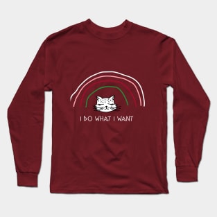 Smiling Cat Graphic Long Sleeve T-Shirt